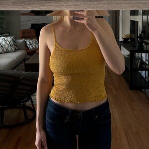 Yellow Smocked Women's Tank Top